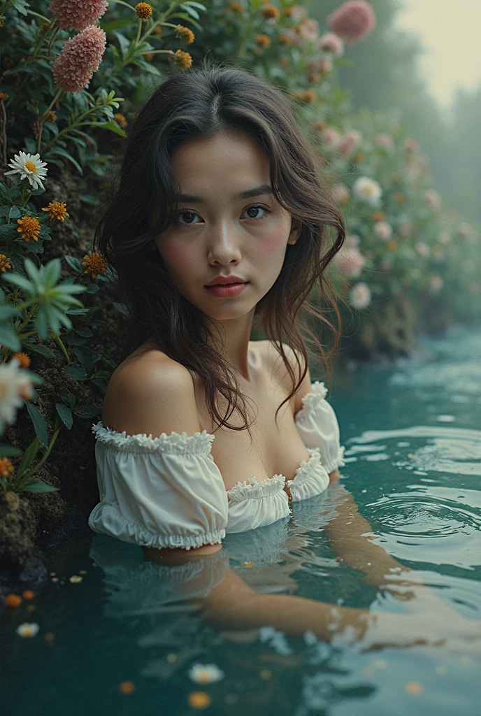 Sexy Big Boobs On Bridge Looking At Water 
