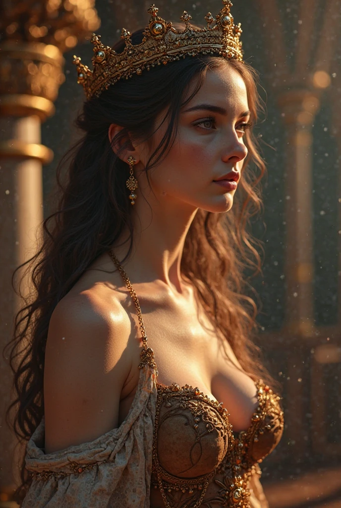 Brown haired and Hazel eyed princess named Thania