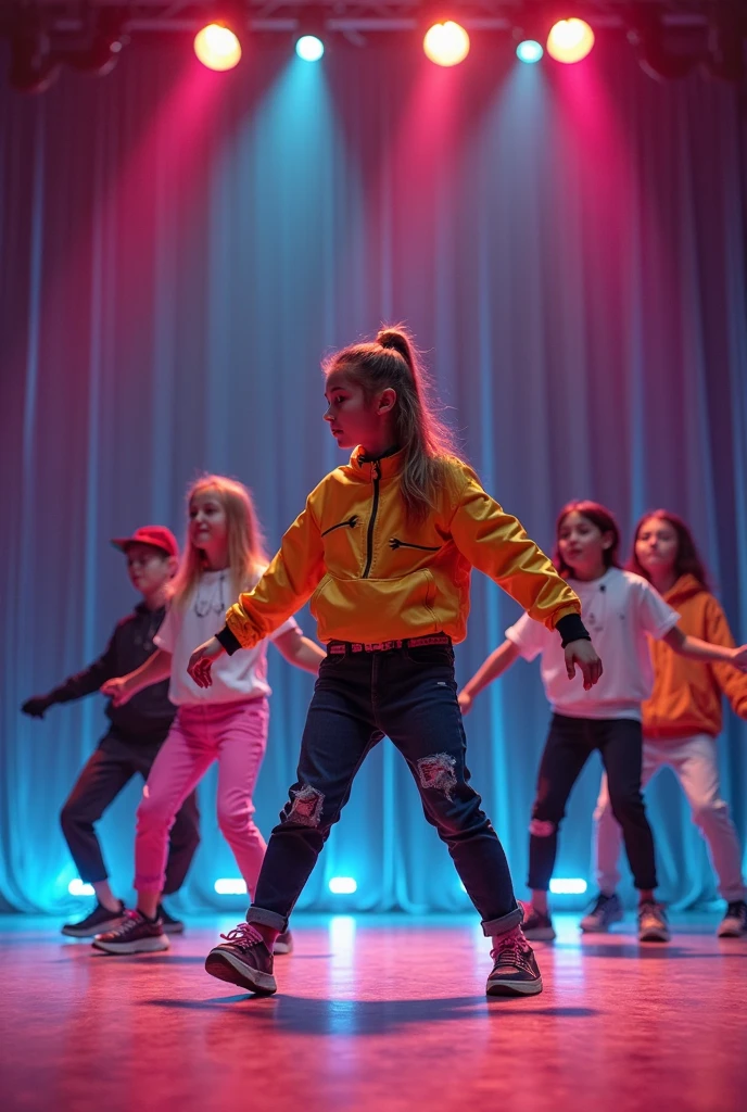Create me a girl kpop dance studio and the sign says Kim's Studio