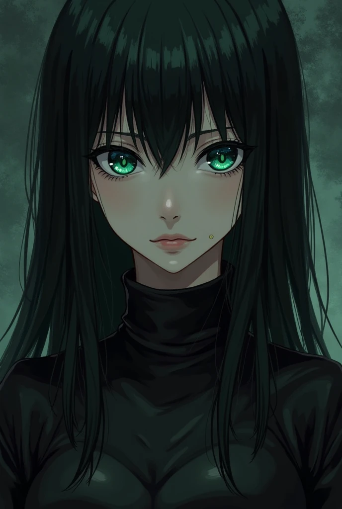 - Age: 17 years - Gender: Female - Physical appearance:
- Yellow eyes - Long black hair with green streaks - Scar that runs from the neck to the cheek (most noticeable on the neck) anime breasts very very very big
