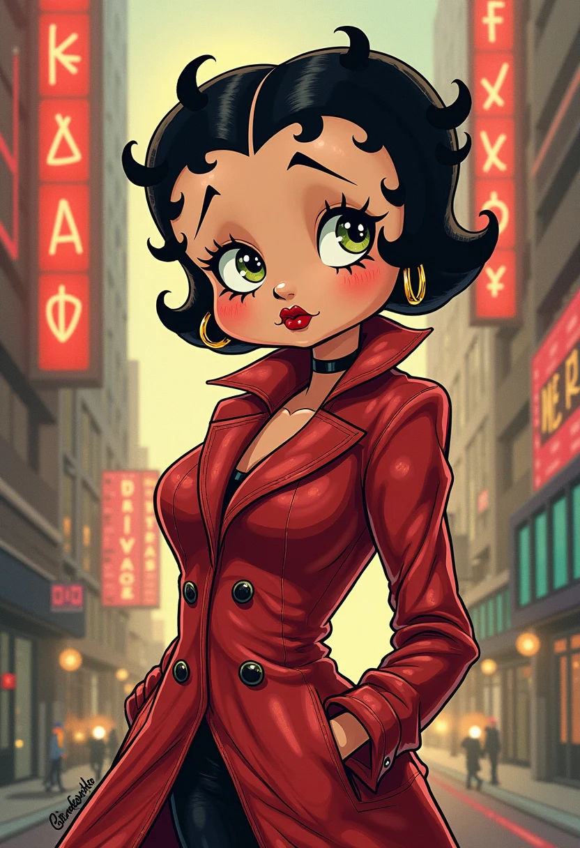 An ultra meticulously detailed retro comic, pop art style, exaggerated Ben-Day dots, colored pencil, hand drawn illustration portraying a portrait by Clyde Caldwell and Gil Elvgren of a gorgeous retro pin up, undead zombie girl in a short and cute retro cherry print sundress and cherry dangle earrings. Skin rotting and falling off of the face, showing jawbone on the side where cheek-flesh used to be. Sunny cityscape background. Retro horror comic book art, perfect, smooth