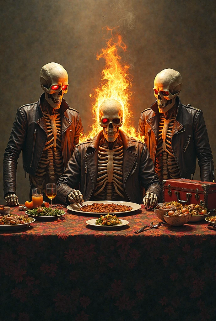 Hell Maiden and skeletons