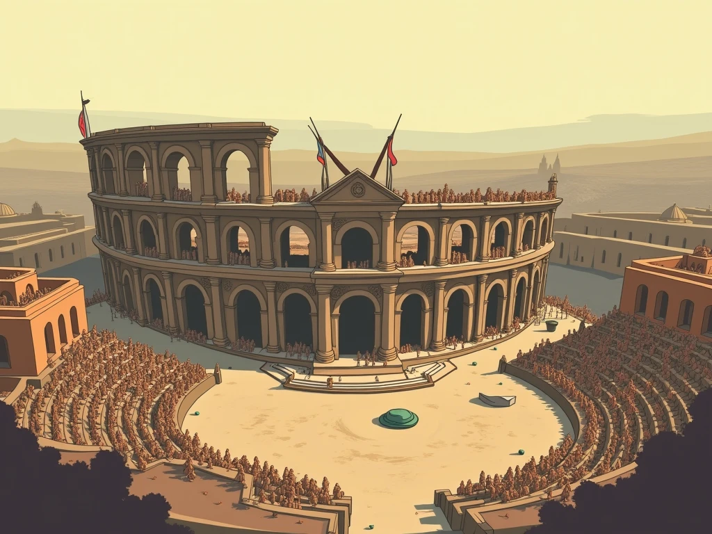 Generate a coliseum with this drawing style - SeaArt AI