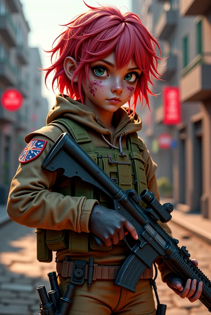 a red hat cyborg girl, ((((cinematic look)))), soothing tones, insane details, intricate details, hyperdetailed, exposure blend, hdr, freckles