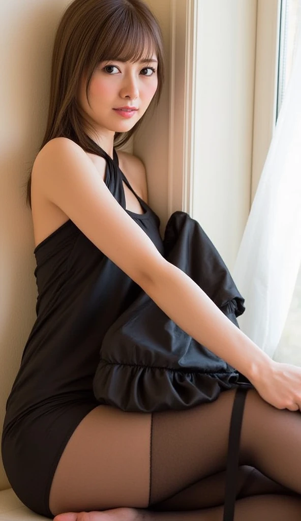 one girl, (a beauty girl, delicate girl:1.3), (18-year-old, Gal:1.3),
break, (Black lace camisole mini dress,Off the shoulder:1.3),(((white lace panties))),
break, Very fine grain definition, (Symmetrical eyes:1.3),
break, (Street view:1.3), (From the back, Lean forward:1.3),
break, Mid-chest, Brown eyes, Parted bangs, Brown Hair, girl,Short Bob Hair,
break, (Eyes and facial details:1.0),
break, (masterpiece, highest quality, Super detailed, Detailed face, 8k),Shot to the knee,((nsfw)),
