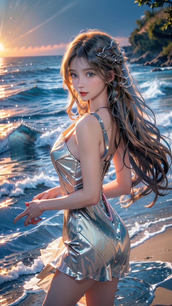 AyaBeshen 
medium shot, "Celestial Symphony: Bathed in the soft glow of a moonlit night, our muse drifts through a surreal dreamscape. She wears a (celestial gown that shimmers with stardust:1.2), its flowing train trailing behind her like a cosmic tail. The landscape is adorned with floating islands, each illuminated by ethereal light. Celestial beings dance in the sky, casting trails of stardust as they twirl. With a radiant smile, she reaches out, as if embracing the very essence of the universe. The camera captures her in a celestial ballet, her expression a harmonious blend of awe and serenity."
(photography by Peter Hurley), 8k uhd, dslr, soft lighting, high quality, film grain, Fujifilm XT3 sharp focus, f 5.6, High Detail, Sharp focus, beauty incarnate, dramatic, alluring, sensual, (looking at viewer:1.2), (detailed pupils:1.3), (natural light), rule of thirds