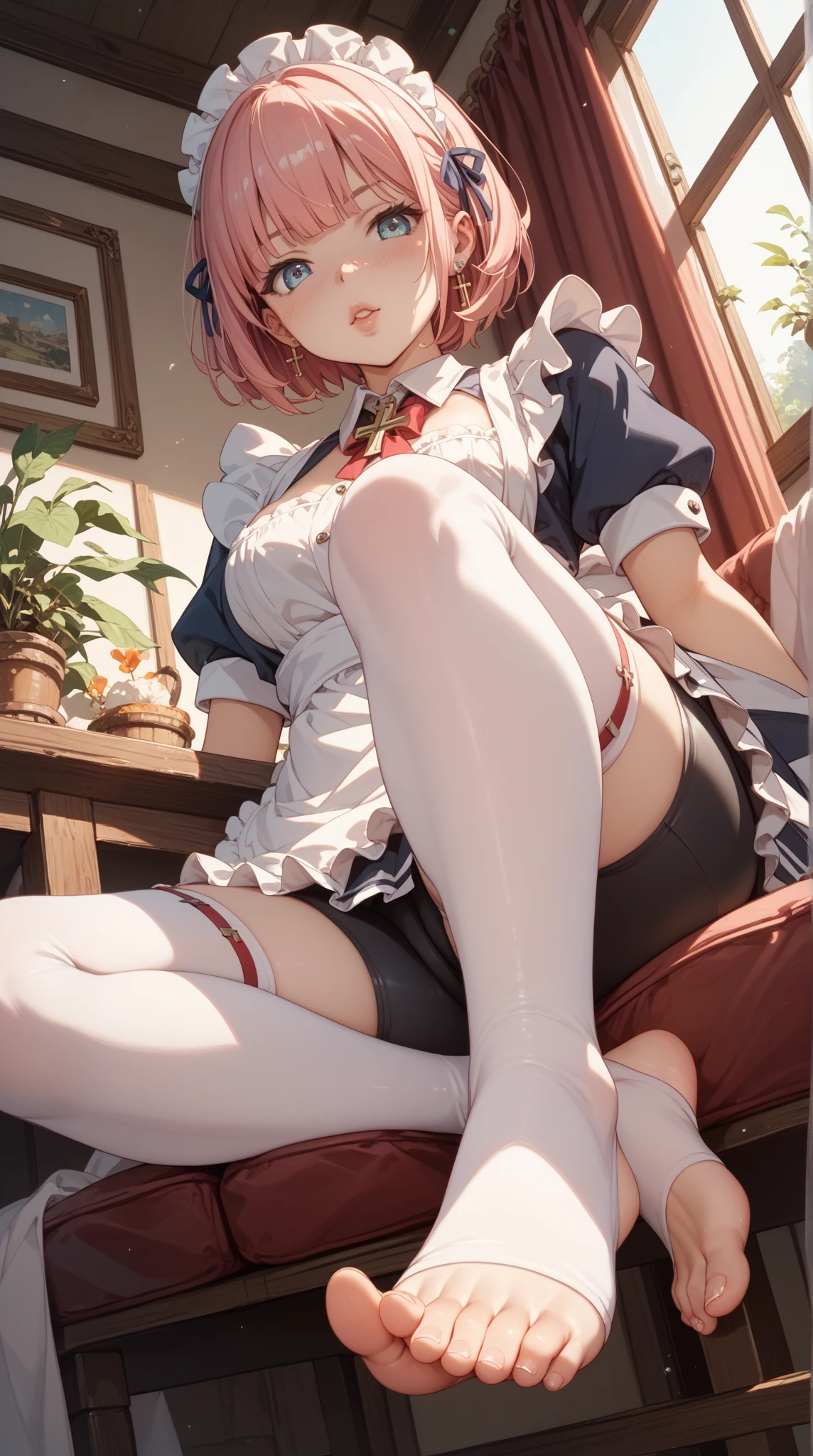 (((focus panties))), (footjob))、((A girl steps on a boy's penis with her foot and makes him ejaculate))、((A seductive wicked smile)), Yui、low length、(thin)、(((5 years old girl)))、(Bright white skin), (((child girl)))、Brown Hair、Messy hairstyle、(Forehead)、、Grey Eyes、Squint your eyes、white Cropped tank top、(covered nipples), ((Angle from below:1.5)), ((Black tight mini skirt))、belly button、(Thighs), White panties, crotch、(garter belt)、((foot)), (Angle from the bottom of the girl), Lift your legs a little、((Foot on penis)), In the classroom of an elementary school, ((girl is stomping penis)), 1boy is masochistic, boy is lying, (penis), The boy is exposing his crotch、((eject cum)), ((footjob))、