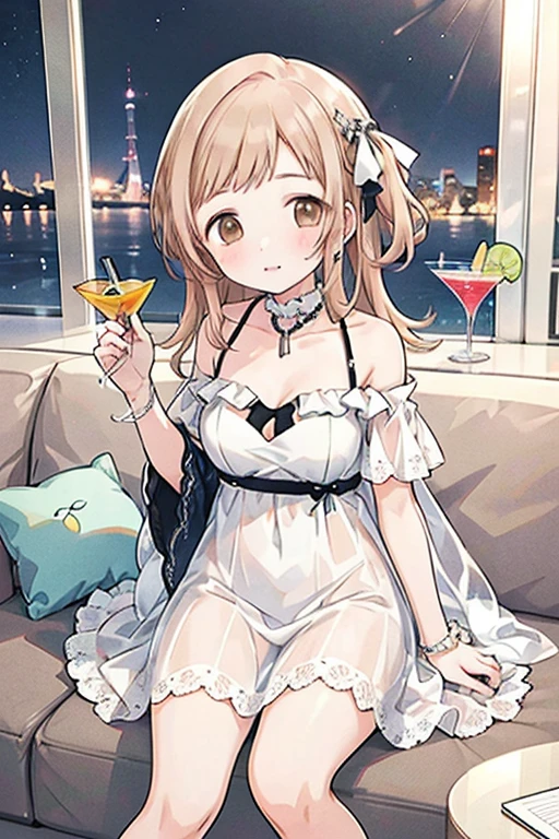 irohaisshiki, iroha isshiki, long hair, brown hair, smile,blush,open your mouth,close both eyes,tears run down her face,Crying with joy,cry a lot,white off shoulder dress,bare clavicle,bare shoulders,naked neck,long skirt,stiletto heels,A large cake, food, and ring case are placed on the table.,sitting in a chair,confetti,ロマンチックな雰囲気
break indoors, A restaurant with a beautiful night view,
break looking at viewer,
break (masterpiece:1.2), highest quality, High resolution, unity 8k wallpaper, (figure:0.8),  highly detailed face, perfect lighting, Very detailed CG, (perfect hands, perfect anatomy),