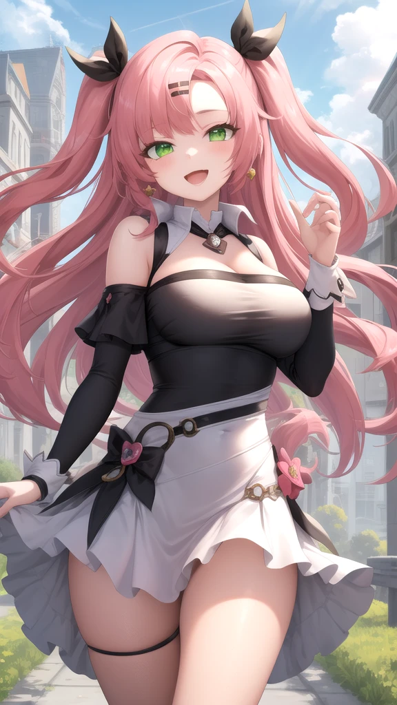 Big breasted anime girl, (corset dress: 1.2), (stockings), (Big smile), (whole body), (people々focus on), (Long white hair), (View from above), (Hair on one eye),Enchanting anime girl, Best anime 4K Kona-chan wallpapers, Attractive anime girl, 4k anime wallpaper, 4K Manga Wallpaper, Detailed digital anime art, Anime Best Girls, Beautiful Anime Girls, cyber punk, Detailed anime artwork, Beautiful and attractive anime women