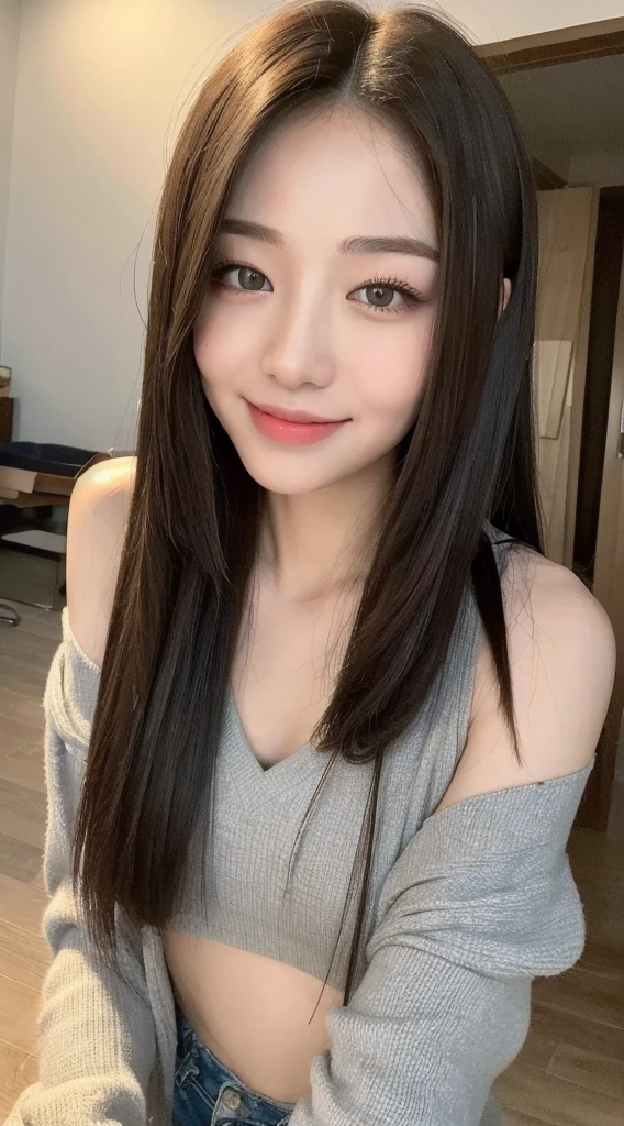 Full body angle、((highest quality, 8K, masterpiece:1.3)), concentrated:1.2, Perfect body beauty:1.4, Hips:1.2, ((Delicate Hair)), (Colorful T-shirts、Shorts、pajamas、 :1.1) , ((highest quality、8K、masterpiece:1.3))、1 Girl、A sloppy smile、Esbian all over、Slim face、Big 、Beautiful woman、(Dark Brown Hair)、Long Hair、1.1、Flickering Valley、Detailed eyes、double eyelid、Blurred Background、超Slim face、Smile、Looking down、
