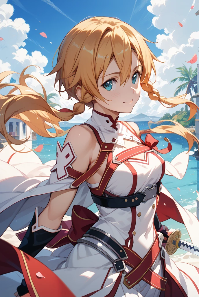 Anime girl, with tiger ears, warrior 