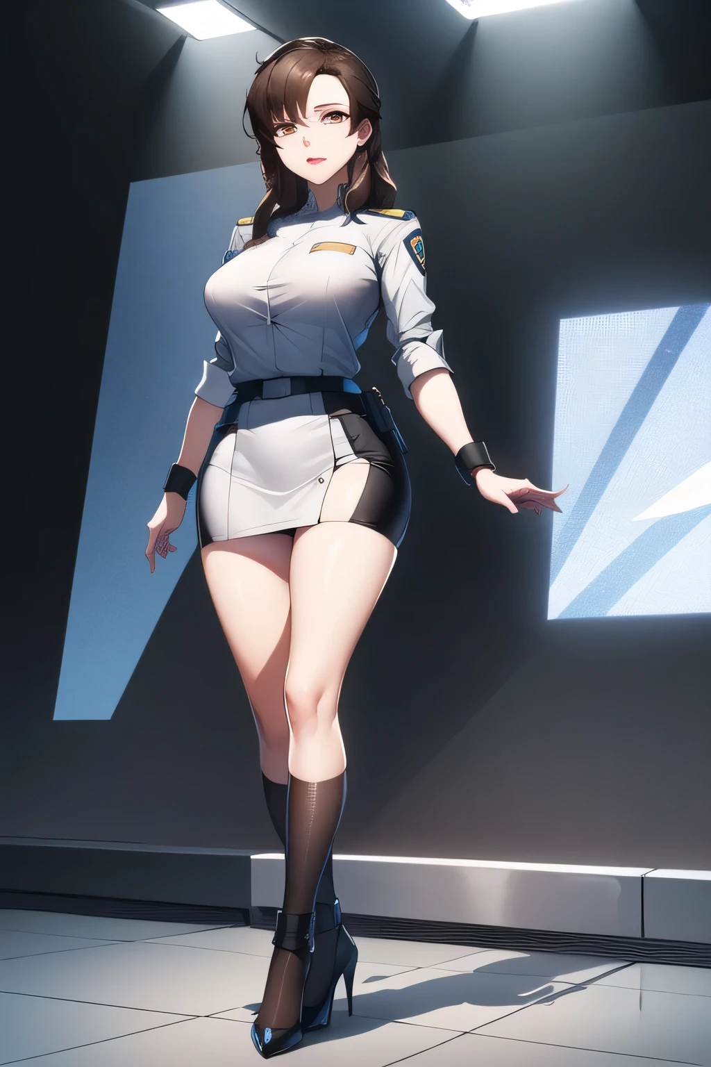 (Masterpiece) 4k quality, 3d character, call of duty clothing, sexy woman, big butt, big boobs, full camera view