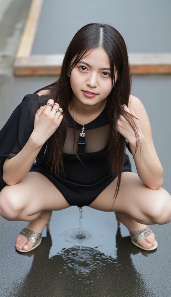 Sadako,long black hair,Pale skin,black eyes, ((naked body)) , dirty,beard,hip,look at viewer,Blush, sit, alone,((nighttime)) ,on the bed,abandoned building , (Crazy details,Masterpiece, best quality),alone,Wet body,Soaking wet, Spread your legs, The body was tied with rope., hang up