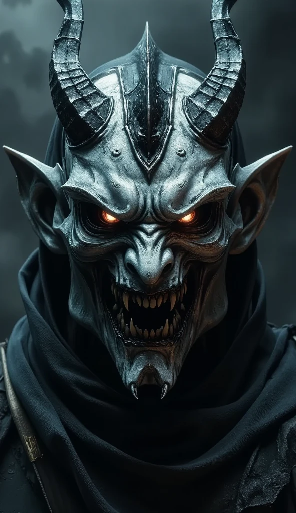A humanoid demon. captured in an ultra-realistic full HD 4K portrait, detailed texture showing its menacing shape, Immersive atmosphere, high definition shadow play, digitalpainting, nevoa no environment