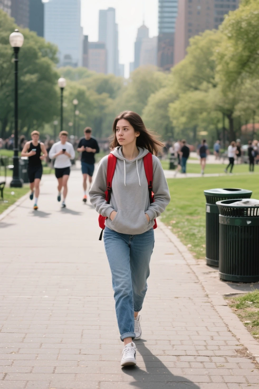 18 year old girl walking in the park
