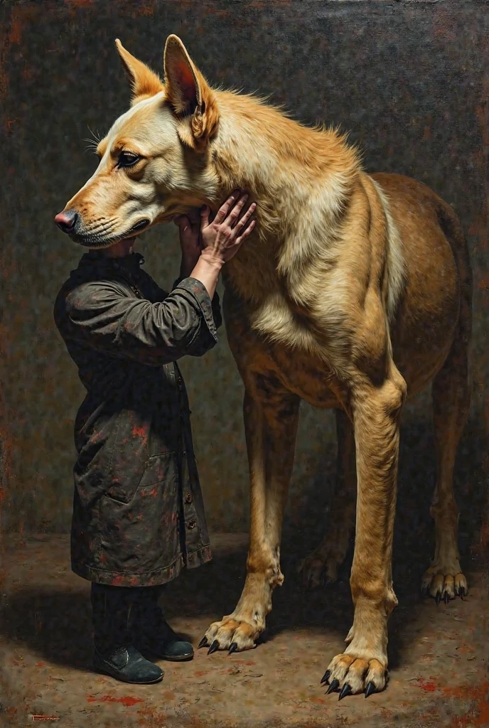 A hyper realistic, ultra detailed image, (((((nude, side view, feral, women on dog, human women, duo, facesitting))))), realistic, detailed background, ((((( hands on butt, excessive urine on face, facesitting)))))