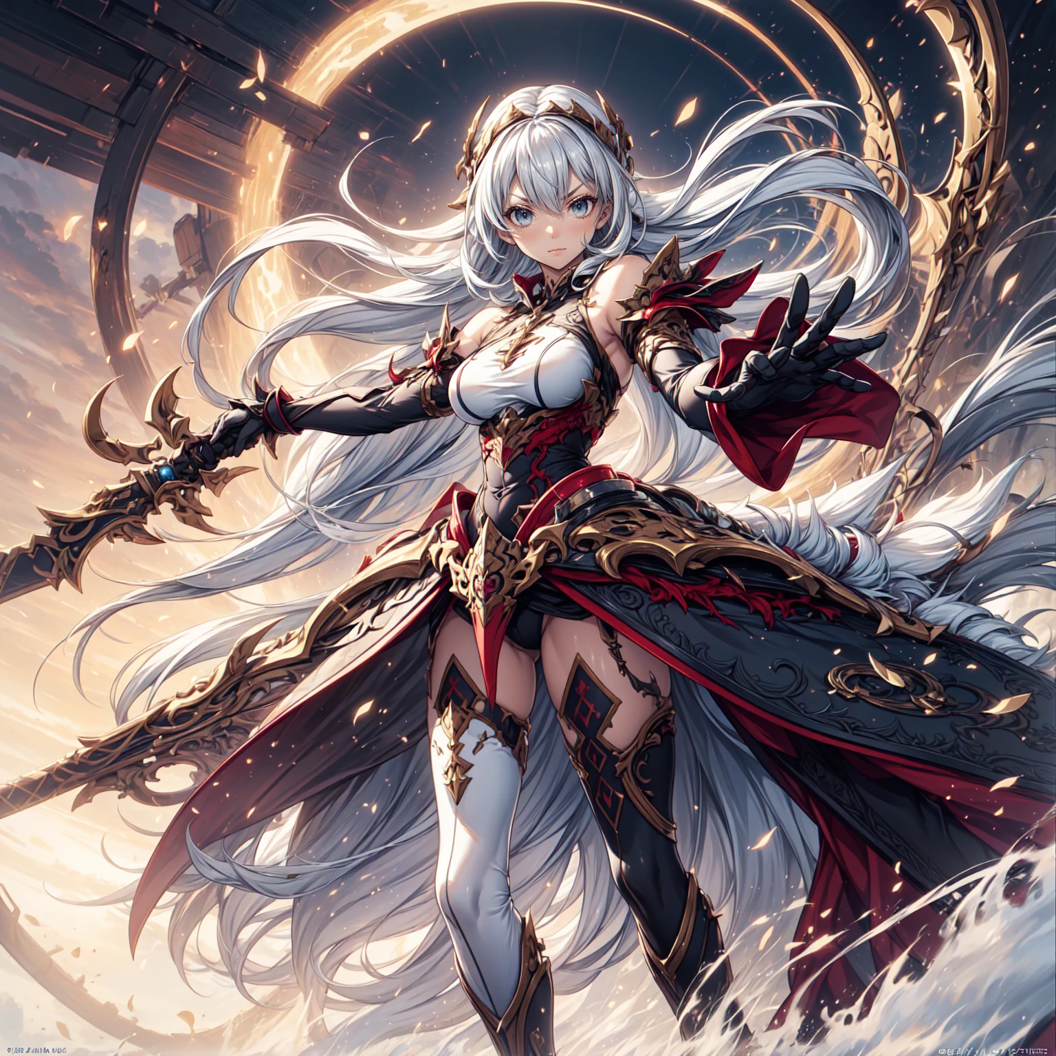 skadi arknight fullbofy ilustration dynamic pose FULL BODY ILUSTRATION