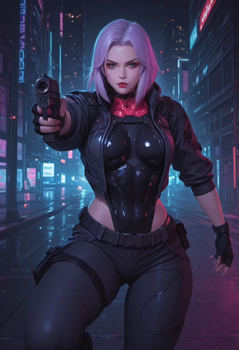 android 18,yorha 2b,raiden shogun,samus aran,overwatch,atelier ryza,close up,mountain view,tattoos,royal gray and gold plugsuit,white short sleeve formal top,black formal tie,thunder embroidery short sleeve formal coat,steel cargo leggings,short hair,punk makeup,blue eyes,multicolored silver hair,cyberpunk gloves,sexy smile,freckles,beautiful girl, cyberpunk high heels,large breasts, 8k,ultra detailed,realistic,fantasy art, thunder armor,hair pin,ear piercings,(weather:thunderstorm),1girl,gold neck and hand jewelry,glowing thunder sword,