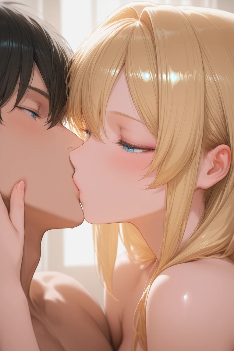 (Photorealistic:1.8, highest quality:1.8,8K masterpiece:1.8,High resolution,Mastepiece:1.8,RAW Photos,Cinematic lighting)、No split screen、morning、Luxury Hotel、(Real skin texture:1.3)、(Shortcuts、beautiful shining blonde hair)、A naked woman sucking a man's penis、(choker)、((Perfect female body))、Beautiful expression、Beautiful Face、Beautiful Eyes、Esbian all over、(Random Sexy Poses:1.3)、(Immersive atmosphere、Chiaroscuro:1.5、Bright light:1.2、Bright lighting)、Realistic:1.3、Long Shot、Lower body close-up、Random Angle、
(A woman is having fun with a man、Woman riding man、Blowjob、Deepthroat、A woman is sucking a man's penis、A woman is sucking a dick、sexual intercourse、Genital union、Lower body close-up)、
The woman is naked、woman is nude