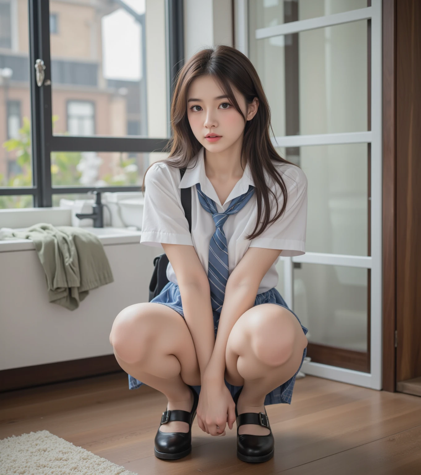 White lace fabric underwear、With crotch on underwear