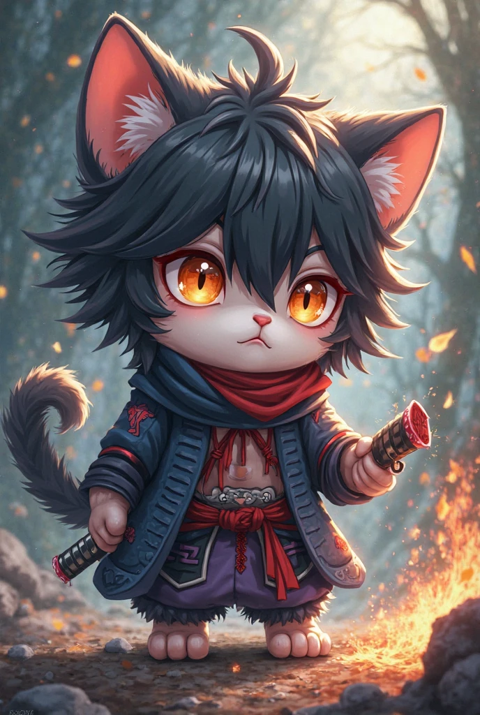 Cartoon cat in jersey, cute detailed digital art, Adorable Digital Painting, Cute digital art, teemo, Advanced Digital Chibi Art, epic digital art illustration, by Shitao, artwork in the style of guweiz, anthropomorphic cat, Jason Chan, fanart best artstation, fursona wearing stylish clothes