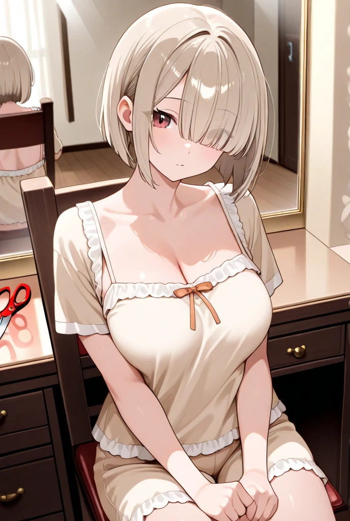  a beautiful woman, [transparentes](short lace cami:1.47), (mini skirt:1.3), natural breast, medium breasts, (narrow waisted, perfect body curve), 耳环, sharp focus, (body high, adult  woman), (highly detailed skin, skin pore:1.4)
