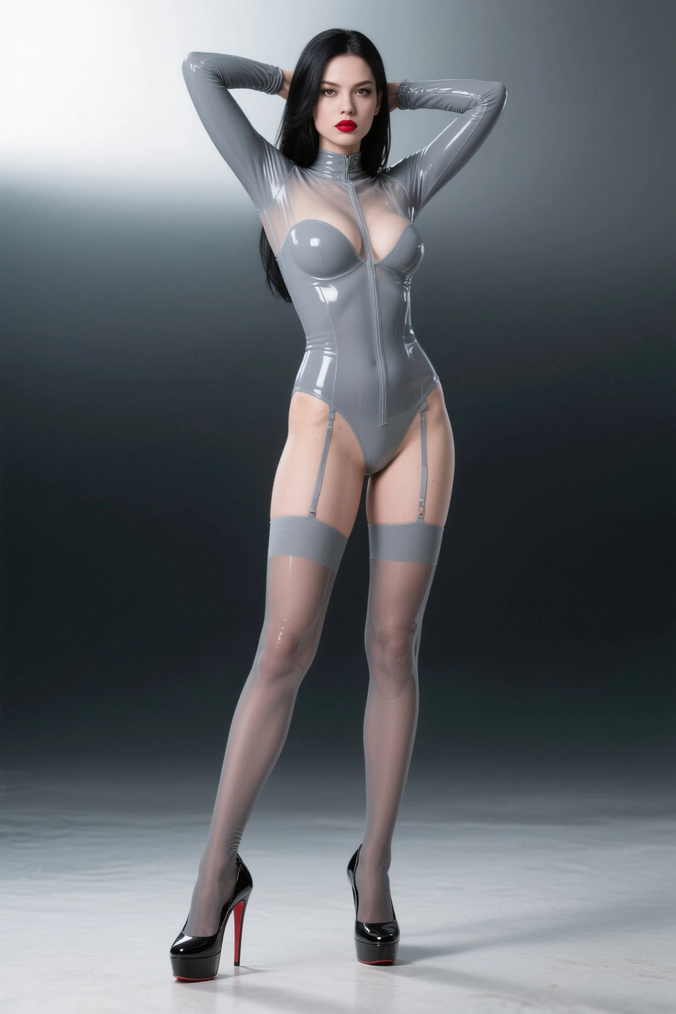 highres,absurdres,masterpiece,best quality,original,extremely detailed CG,extremely detailed wallpaper,perfect lighting,(standing on the stage),blurry background,looking at viewer,
<lora:0124 Nurse Nation White Ver_v1:0.7>,ruanyi0124,choker,id card,thong,see-through,nurse,nurse cap,white bra,garter straps,white dress,elbow gloves,