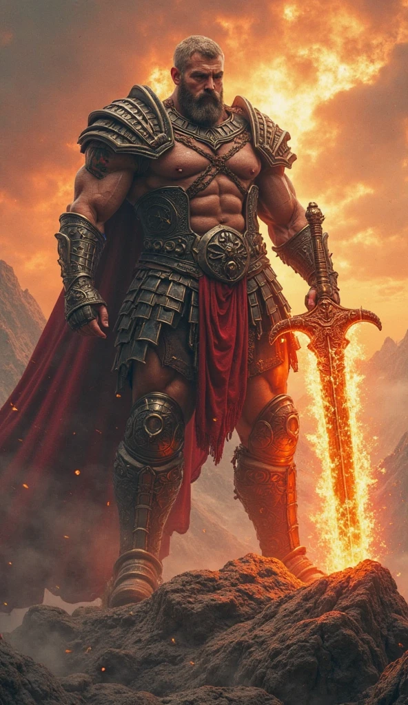 a mighty man with a sword in his hand