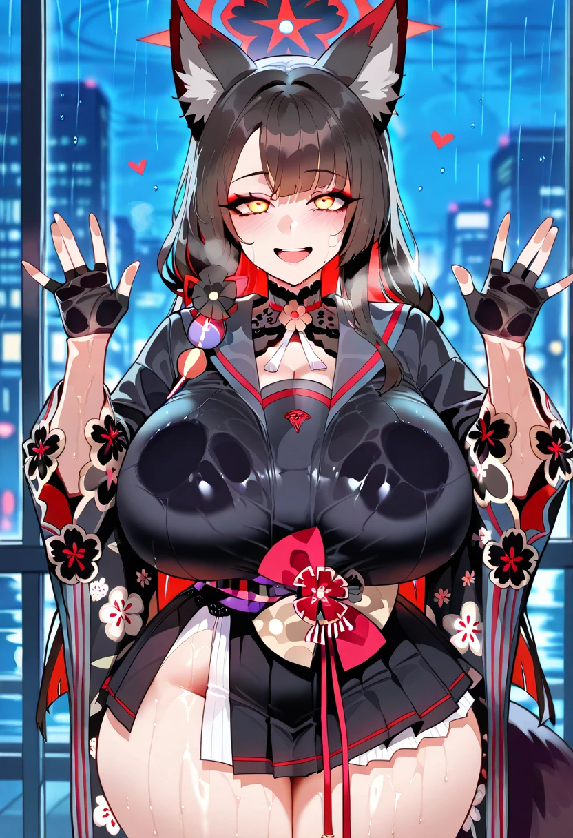 masterpiece, best quality, 1girl,black drill hair,glowing eyes, (finely detailed empty pupils and detailed face),,bust shot,lovestruck,extremely detailed picture unity 8k wallpaper,solo,(latex military costume:0.9),glamour body,seductive smile,military hat,latex thighhigh,large breasts,black hair,pink eyes,black leotard,pantyhose,military coat,enamel suits