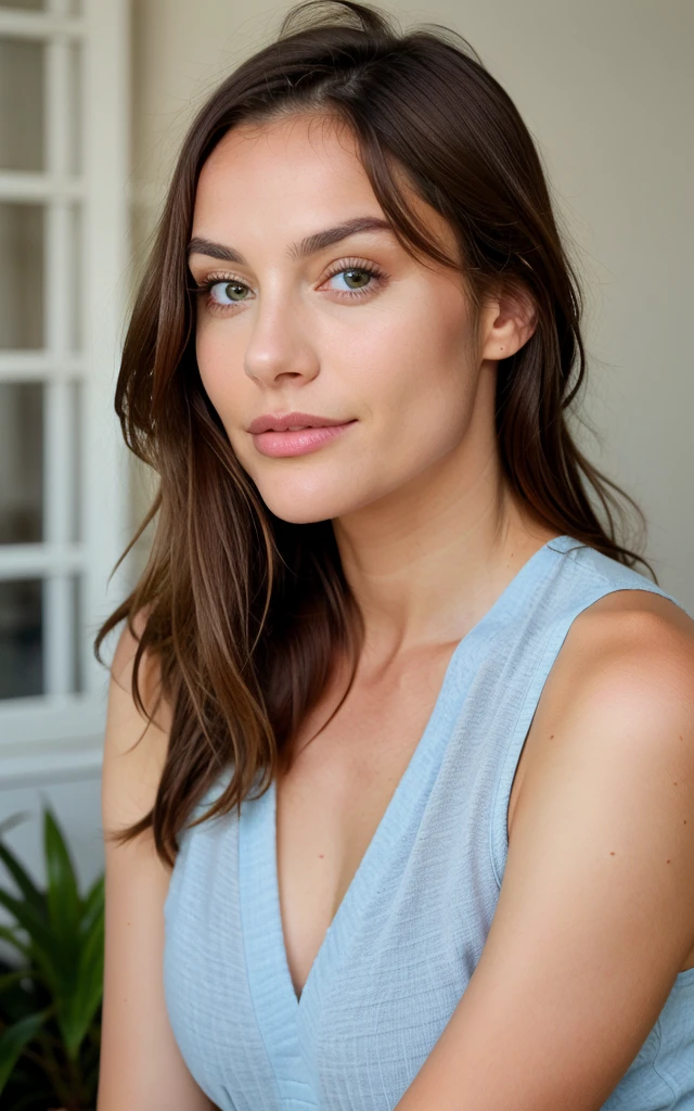 Belle brune, tenue de tennis, terrain de tennis, 28 ans, Visage innocent, cheveux ondulés naturels, yeux vert, résolution élevée, Chef-d'œuvre, meilleur qualité, détails complexes, très détaillé, mise au point nette, peau détaillée, texture de peau réaliste, texture, yeux détaillés, professionnel, 4K, sourire charmant, filmé en Canon, 85 millimètres, faible profondeur de champ, Couleur Kodak Vision, corps parfaitement ajusté, extrêmement détaillée, photographier_\(ultra\), photoréaliste, réaliste, Post-traitement, Un maximum de détails, rugosité, vie réelle, ultra réaliste, photoréalisme, photographie, 8k euh, photographie, Sexy, flirte avec la caméra, regarde Sexy, regard directement la camera, visage dégagée.