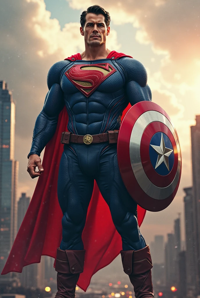 Captain America fuse super man together