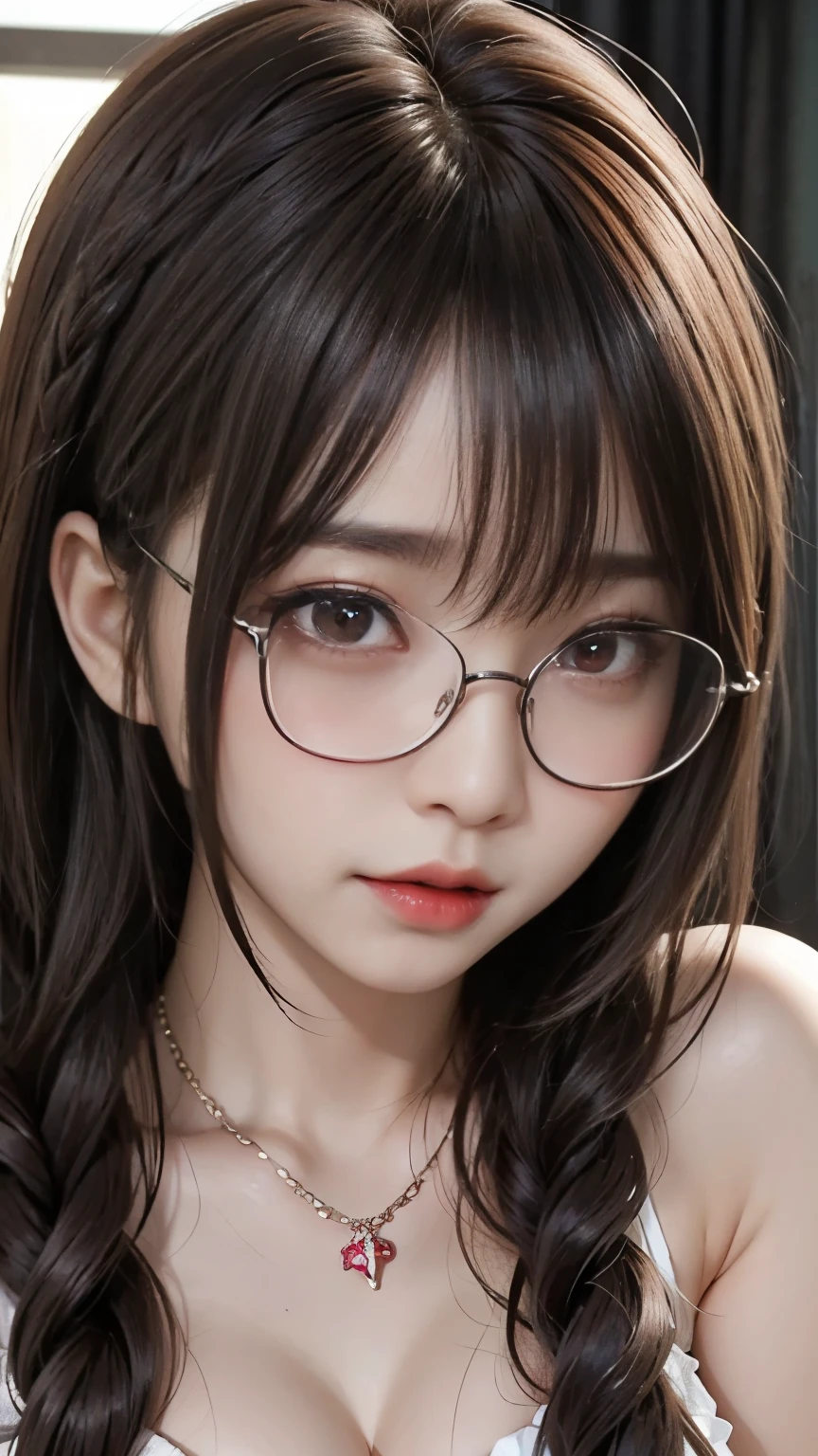 (top quality, The best illustrations,high resolution:1.2), (horror fantasy:1.5), (((Well-trained abdominal muscles))),(Fatal Beauty,Attractive beauty) ,(A supple and powerful physique),(Sensual charm),(Mysterious charm:1.1),(Captivating silhouette), (ink and watercolor:1.5),(Ominous Scenery :1.5),(wonderful:1.5),(masterpiece:1.5),(Ecstatic expression:1.5),(orgasm:1.5),(Powerful figures:1.1、Big Breasts:1.3),((((Glasses,close up sexy shot,cute,red eyes,Evil Ruby's Cursed Necklace )))),(((Glasses、Big Breasts,braids))),pretty face, raise my eyebrows , ,(Fatal Beauty,charming beauty ),(Mysterious charm:1.1),(Big Breasts、Attractive silhouette),HD texture 、High Quality Shadows,beautiful and delicate face,Beautiful and delicate sticky liquid dripping from eyes,ray tracing,20th generation,cute K-POP girl、(The Face of Korea)、Thin face、(Ulzan-6500-V1.1:0.6),The face of pure loss _v1 , (beautiful and delicate face , beautiful and delicate eyes, Perfectly Balanced Face,high definition skin,detailed skin,The optimal ratio is 4 fingers and 1 thumb :1.25),dslr,One Beautiful Devil Woman from Hell,seductive girl,Real Girls, Gurwitz,Gurwitz style Artwork,Girl Roleplay, Realistic 3d style, cgstation Popular Topics,face up, 8K portrait rendering,(truth,truth:1.4),(Girl in Glasses :1.2),cheek,glossy lips, 1. Oversized Coat: The coat、 Choose an oversized design that covers from shoulders to knees.。Navy or black are the standard colors.、soft khaki or beige,Choose a color that suits the season。 2. choose a color that suits your skin : To protect yourself from the cold,choose a color that suits your skin、Match the texture and color of the knit to the coat. 3. Wide leg pants: For pants, Choose a wide-leg design、Combines ease of movement and style. Denim in dark tones or black trousers will look good.4. Knee-high boots: What is included in an oversized coat、Boots are black or dark brown and chic.、Gives a stylish impression。