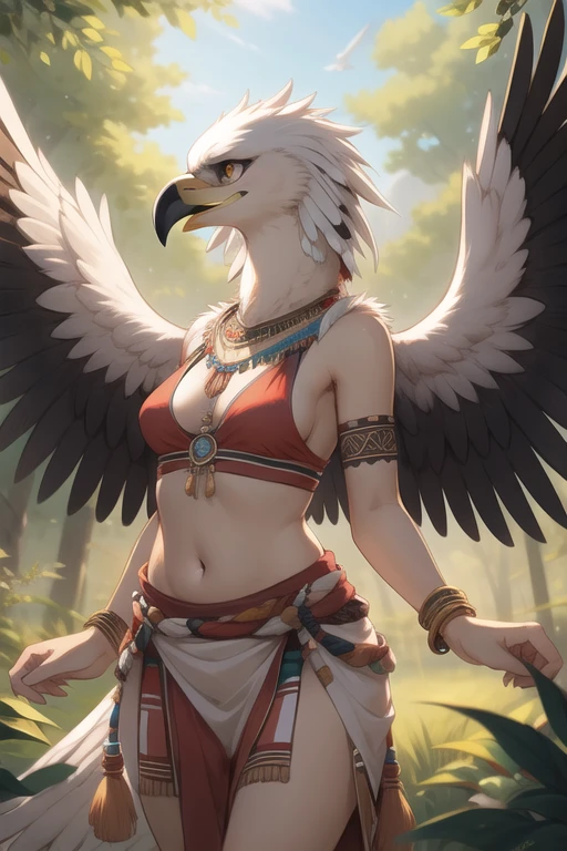 owl, avian, anthro, furry, female, feminine, fur, detailed fur
Anthro, Bird, winged-arms, wings, beak
masterpiece, best quality, digital art, (realistic:0.3), cartoon, detailed lines, high resolution, visually stunning
(detailed lighting, depth of field:0.9), detailed color, vivid color, breasts, funny, Haven, forest
perfect hands, detailed hands
(beautiful, cute, fluffy:1.2), detailed body, perfect breasts, 1girl, solo, smile
vagina
outdoors, nature, tribal accessories, tribal clothes