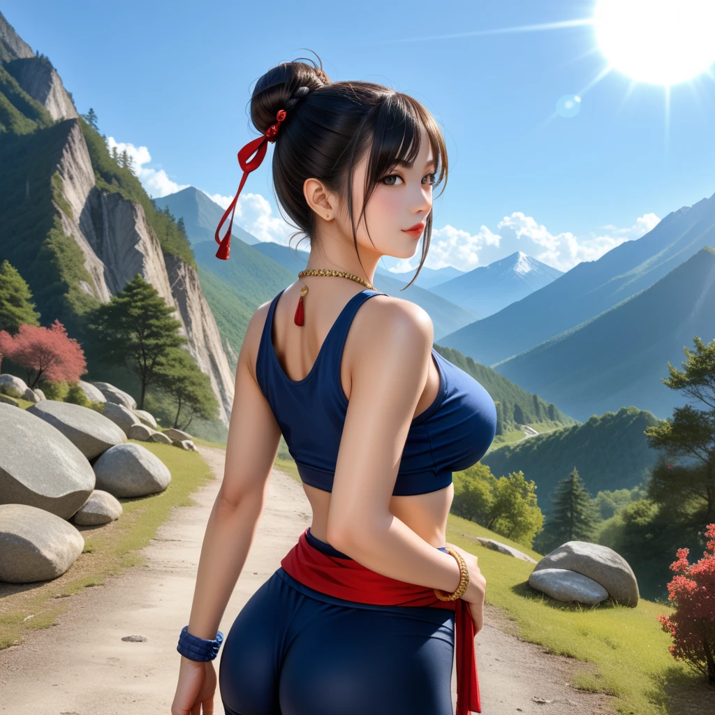The heroine in the martial arts novel has the face of a 17-year-old student，sexy body，Wind element，big breasts，big ass