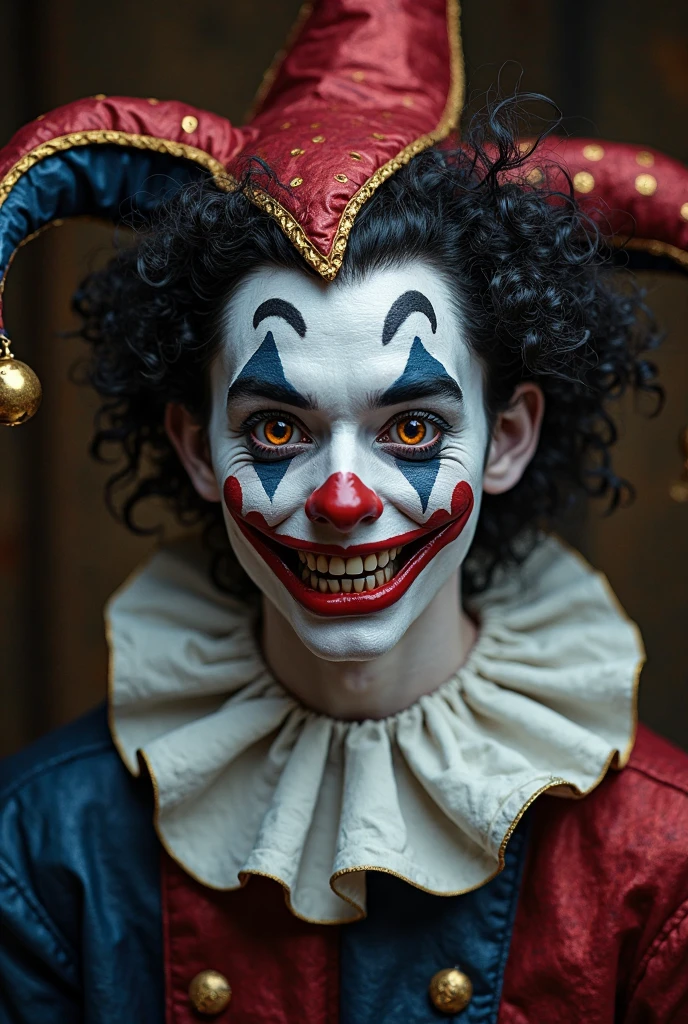 I need a female doll, dressed and made up like a clown, she would have medium brown hair And a boy dressed as a magician with a top hat he would also have brown hair, I want him just like a magician, no clown makeup on the boy And the two of them would be kissing