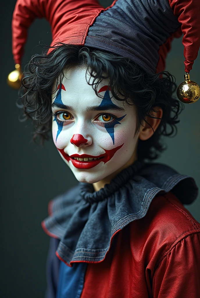 I need a female doll, dressed and made up like a clown, she would have medium brown hair And a boy dressed as a magician with a top hat he would also have brown hair, I want him just like magic And the two of them would be kissing 