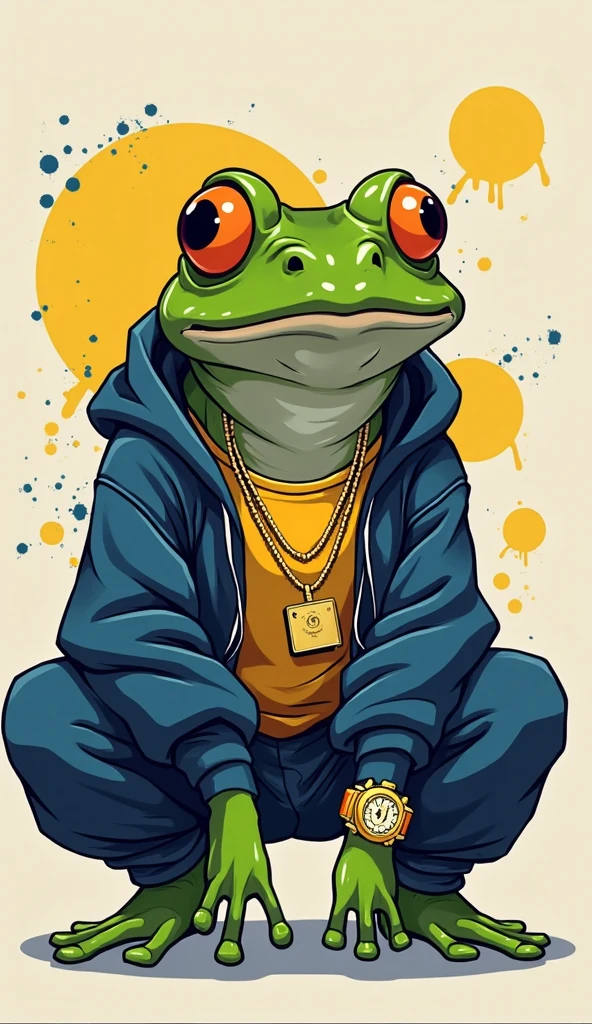 A toad who is a young person from 2024 and who is a bad person who smokes, does drugs, dresses badly, and is easy to draw. 