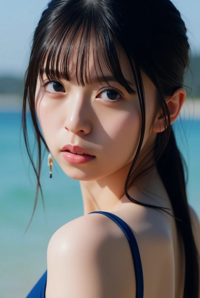 (Close up face shot of slender small-breasted two side up black medium hair with bangs girl wearing a white summer dress with  very sad face:1.5)、(One girl is much crying with tears on her face at the cape of the sea in Japan:1.5)、(Beautiful midnight with  full moon and stars on the sea:1.5)、(blurred background:1.5)、(Natural light:1.5)、(8k ultra detailed master piece:1.5)、(perfect anatomy:1.5)、(Photorealistic stick:1.5)、(Raw photo:1.3)、(highest quality:1.5)、(High resolution:1.3)、(Delicate and beautiful perfect face:1.3)、(Delicate and beautiful eye air skin:1.3)、(Real Human Skin:1.3)、((thin legs))