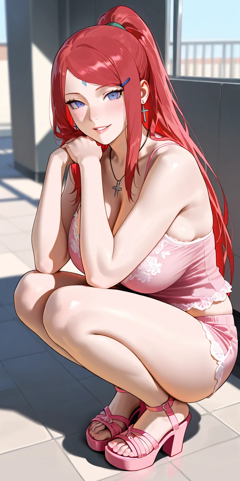 (Highest quality、4K、8k、High resolution、masterpiece:1.2)、Very detailed、Picturesque、Animated Photography、Photo Animation:1.37)、30歳、Japanese women、red hair、long hair、stars ornament、Leaning forward、(Backless)High-neck sleeveless knit dress、(((side boob)))、Put your arms behind your head、Nakano May