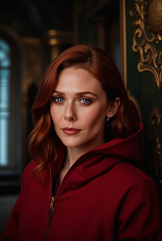 dracula costume ,  ocean , night <lora:Rose_Leslie:1> masterpiece, best quality, detailed face, a mature r1873l, 1girl, solo, red hair,
