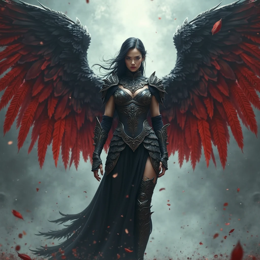 leader of archangel lucifer,war effect,REAL - style image of a woman with a blood sword in a field, cyberpunk art inspired by Leng Mei, cgsociety contest winner, fantasy art, beautiful Mistresses angel girl, angel knight girl, as a mystical valkyrie, battle angel, angel in sexy bondage, mechanized valkyrie girl, unreal engine 4k wallpaper, wraith from apex legends, epic angel 8 wings