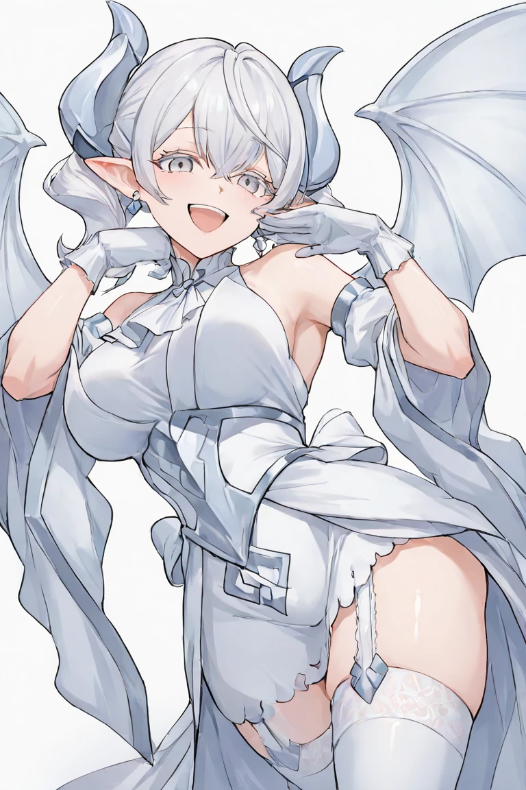 nsfw, best quality, masterpiece, highres, solo, {simple background:1.10}, {standing:1.15}, {nude:1.40}, {bondage:1.30}, completely nude, mature, {paimon_genshin:1.15}, white_hair, halo, hair_ornament, blue_eyes, hair_between_eyes, short_hair, bangs, open_mouth, blush, smile, cape, nipples, {pussy:1.15}, {pussy juice:1.30}, looking at viewer, {embarrassed:1.10}