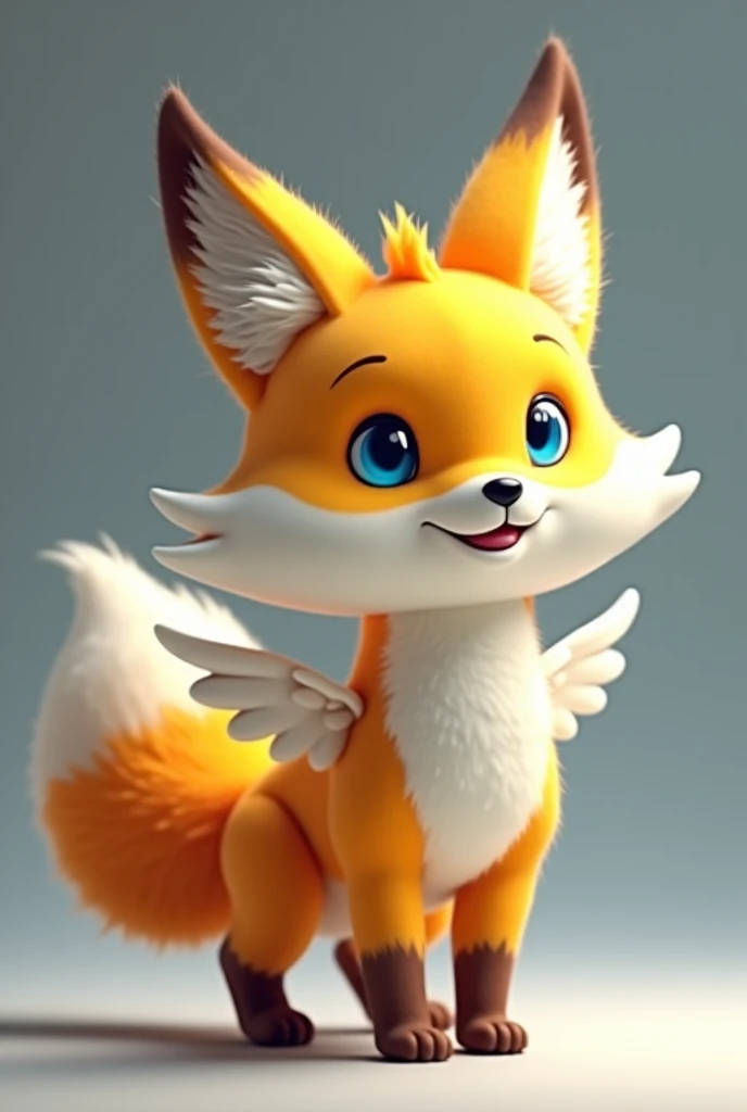 A human-like bird with a round lavender body with vertical white stripes, two large human arms with hands, two long, thin yellow bird legs with red and white clown shoes, it also has a long, thin neck with a bow tie ending in a small head with an orange beak.