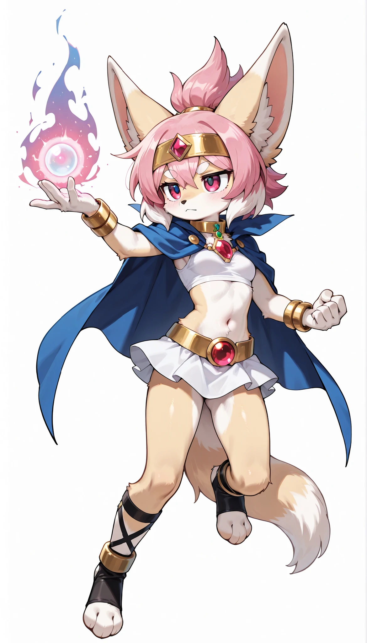 downy furry,Little girl,loli,PINK hair,short hair ,PINK CATt eye, pink downy furry skin,PINK CAT ears, pink furry hand,PINK CAT tail,a strip of furry cat tail,furry CAT legs,furry CAT foot,furry face, furry torso,furry navel,furry lips,furry cat mouth,good anatomy,good artist,good quality,good detail,naked,full body,Sorceress,Magic Staff