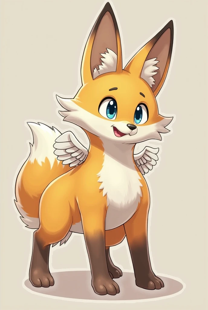 A human-like bird with a round lavender body with vertical white stripes, two large human arms with hands, two long, thin yellow bird legs with red and white clown shoes, it also has a long, thin neck with a bow tie ending in a small head with an orange beak.