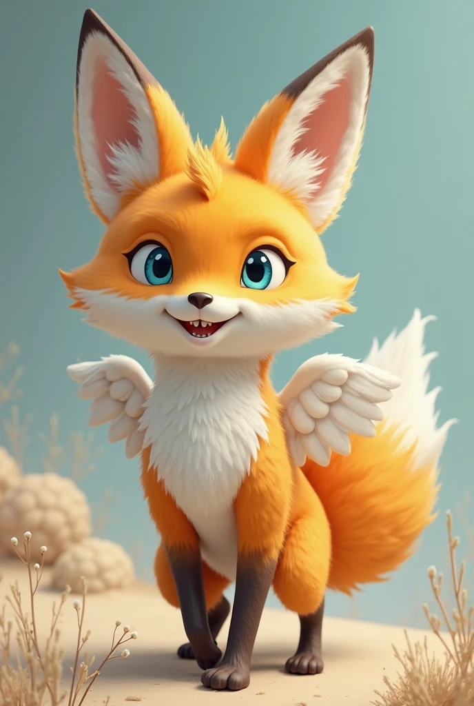 A human-like bird with a round lavender body with vertical white stripes, two large human arms with hands, two long, thin yellow bird legs with red and white clown shoes, it also has a long, thin neck with a bow tie ending in a small head with an orange beak.