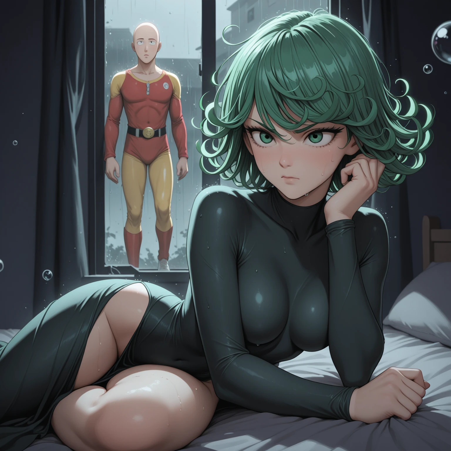 extremely detailed CG,unity 8k wallpaper,beautiful detailed eyes,perfect anatomy,novel illustration,high resolution,ultra-detailed,masterpiece,super detailed skin,score_9, score_8_up, score_7_up, source_anime,height difference,{{{hug}}},1boy is faceless male, 1 girl, {{{epsilon}}},spoken heart,elf,{blue heir}, two side up,long heir,flat chest,{{muscular_girl}},gleaming skin,blond hair, full body Shot, zofa belt, chest jewel, forehead mark, black gloves, black boots,zofa bodysuit,latex mask,kissing his face,ahegao, {{bald faceless male}},hetero,reverse upright straddle,face to face ,intercourse with a man,vaginal penis,cum,bedroom