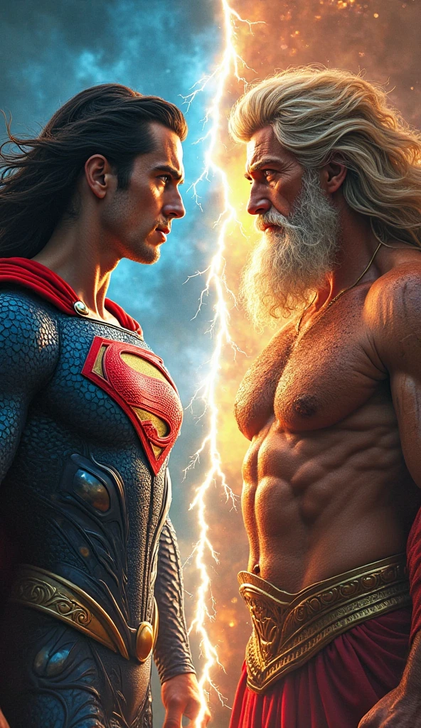 Superman VS Zeus And Superman hit Zeus leg and broke face and Zeus Die