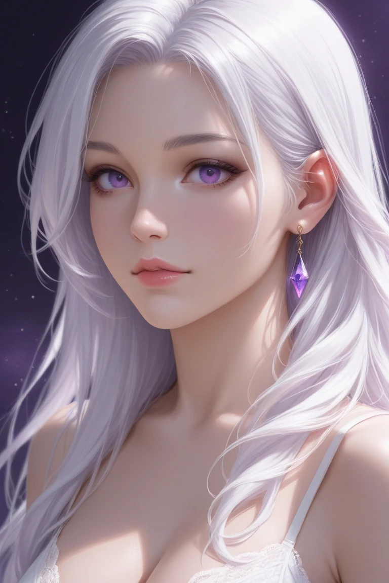 ((best quality)), ((masterpiece)), (detailed), detailed eyes, detailed hands, full-body image, humanoid kitsune, diamond crown, light purple hair, light purple fox ears, purple clear crystal fox tails, purple crystal star marking on forehead, delicate and beautiful detailing, beautiful clear face and well-proportioned detailed eyes, round detailed eyes and makeup, beautiful detailed and clear eyes, volume smooth and sharp, long flat bangs, fictional art, best photos, high resolution, best quality, best photos, very beautiful and meticulous markings, delicate, 