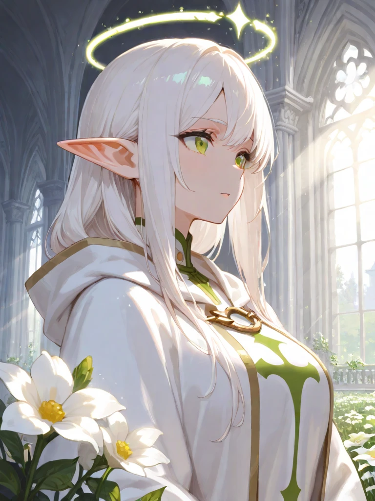 Marie-Antoinette in a light green attire